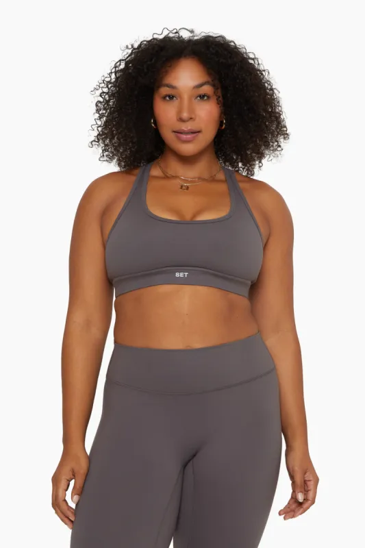 FORMCLOUD® RACER BACK BRA - GRAPHITE sold by SETactive