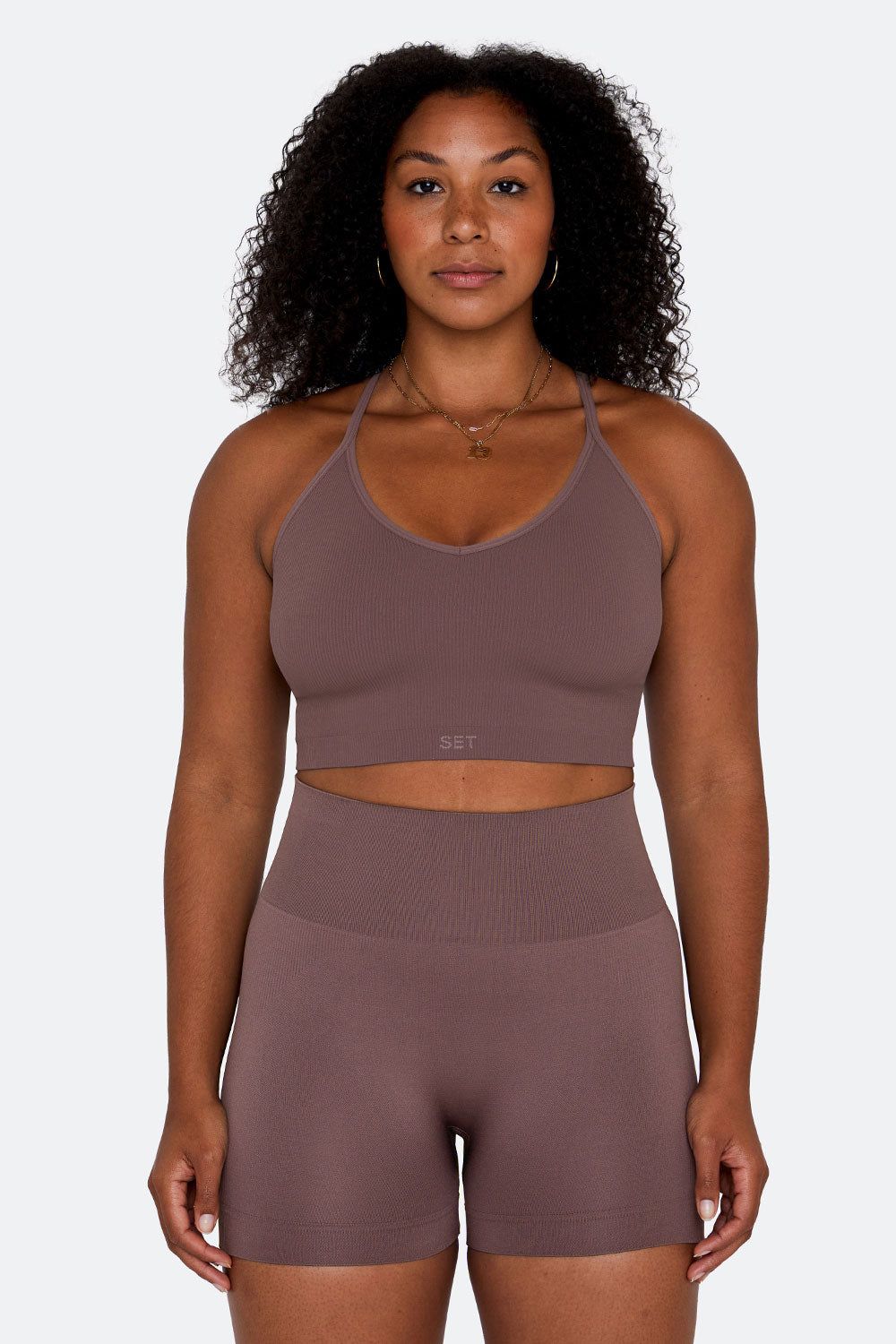 SCULPTFLEX® RIBBED V BRA - PEPPER sold by SETactive