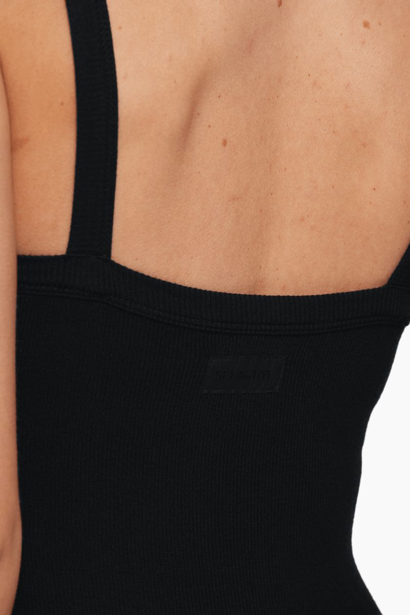 RIBBED SCOOP ROMPER - ONYX sold by SETactive product image thumbnail 4