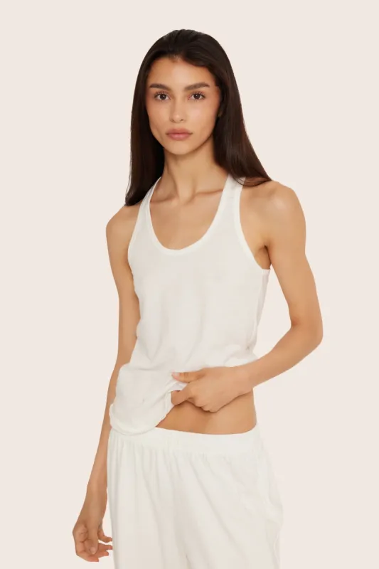 CLASSIC COTTON DAILY RACER TANK - BLANC sold by SETactive