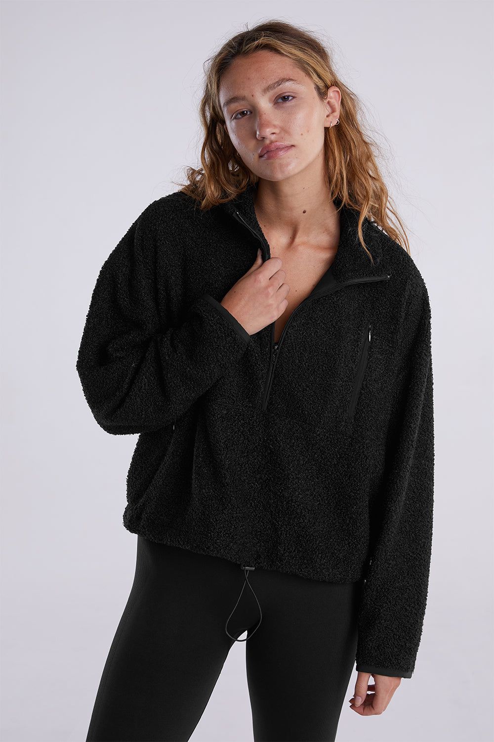 FLEECE HALF ZIP PULLOVER - ONYX sold by SETactive product image thumbnail 2