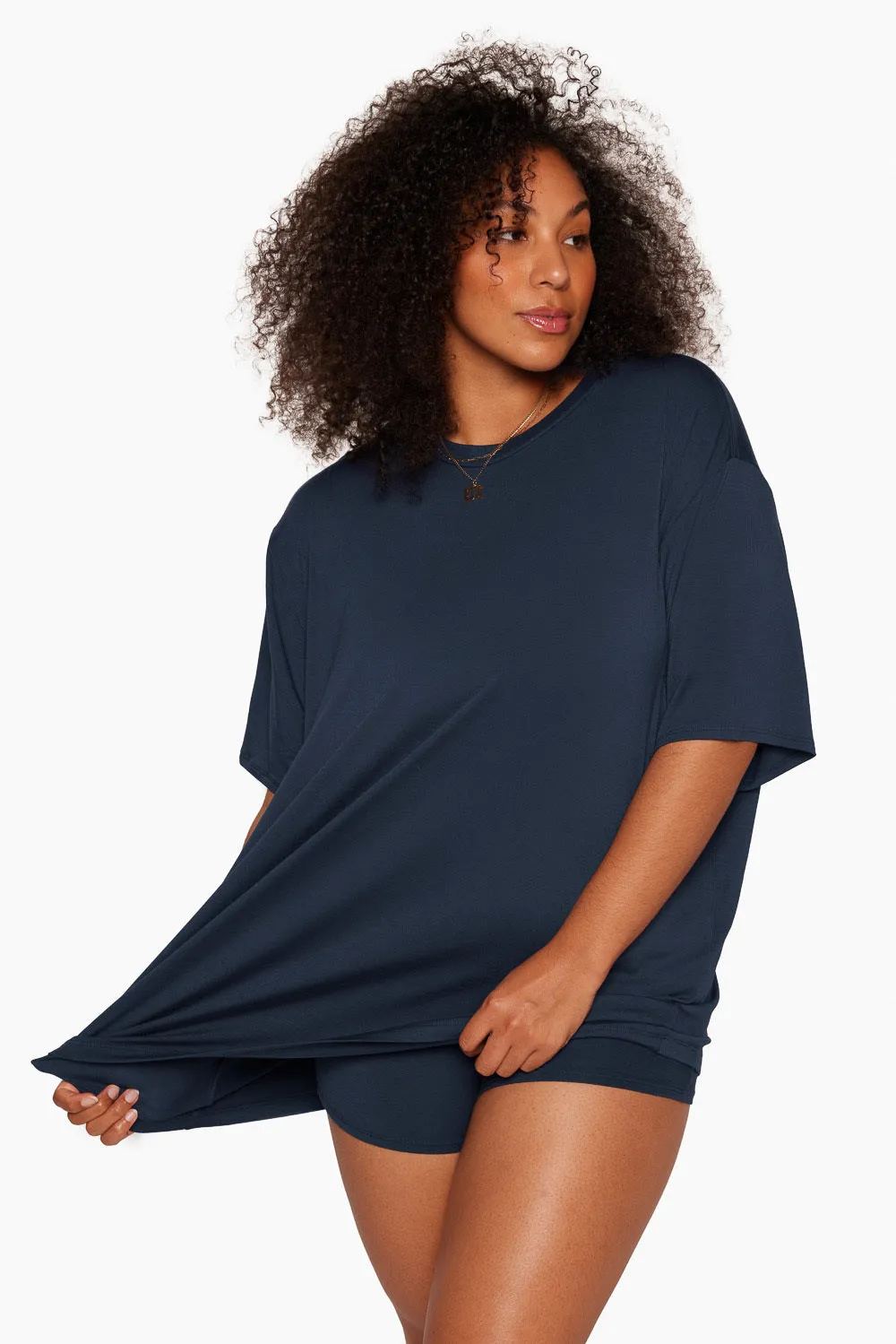 SET SLEEP® OVERSIZED BOYFRIEND SLEEP TEE - OXFORD sold by SETactive