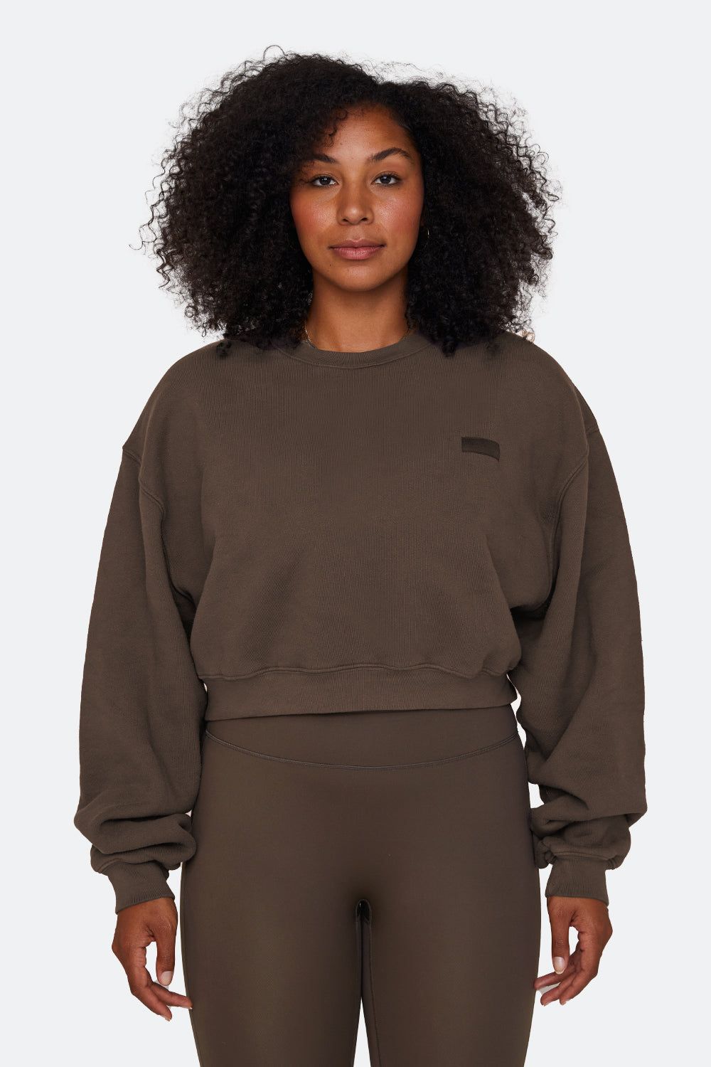 CROPPED CREWNECK - BROWNSTONE sold by SETactive