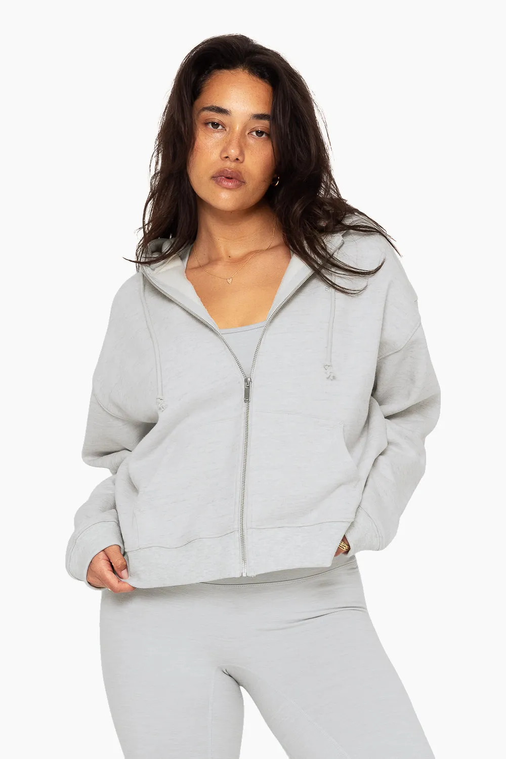HEAVYWEIGHT SWEATS ZIP HOODIE - HEATHER GREY sold by SETactive product image thumbnail 4