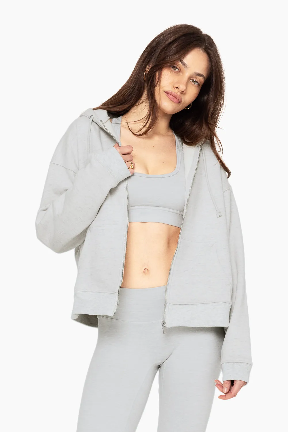 HEAVYWEIGHT SWEATS ZIP HOODIE - HEATHER GREY sold by SETactive