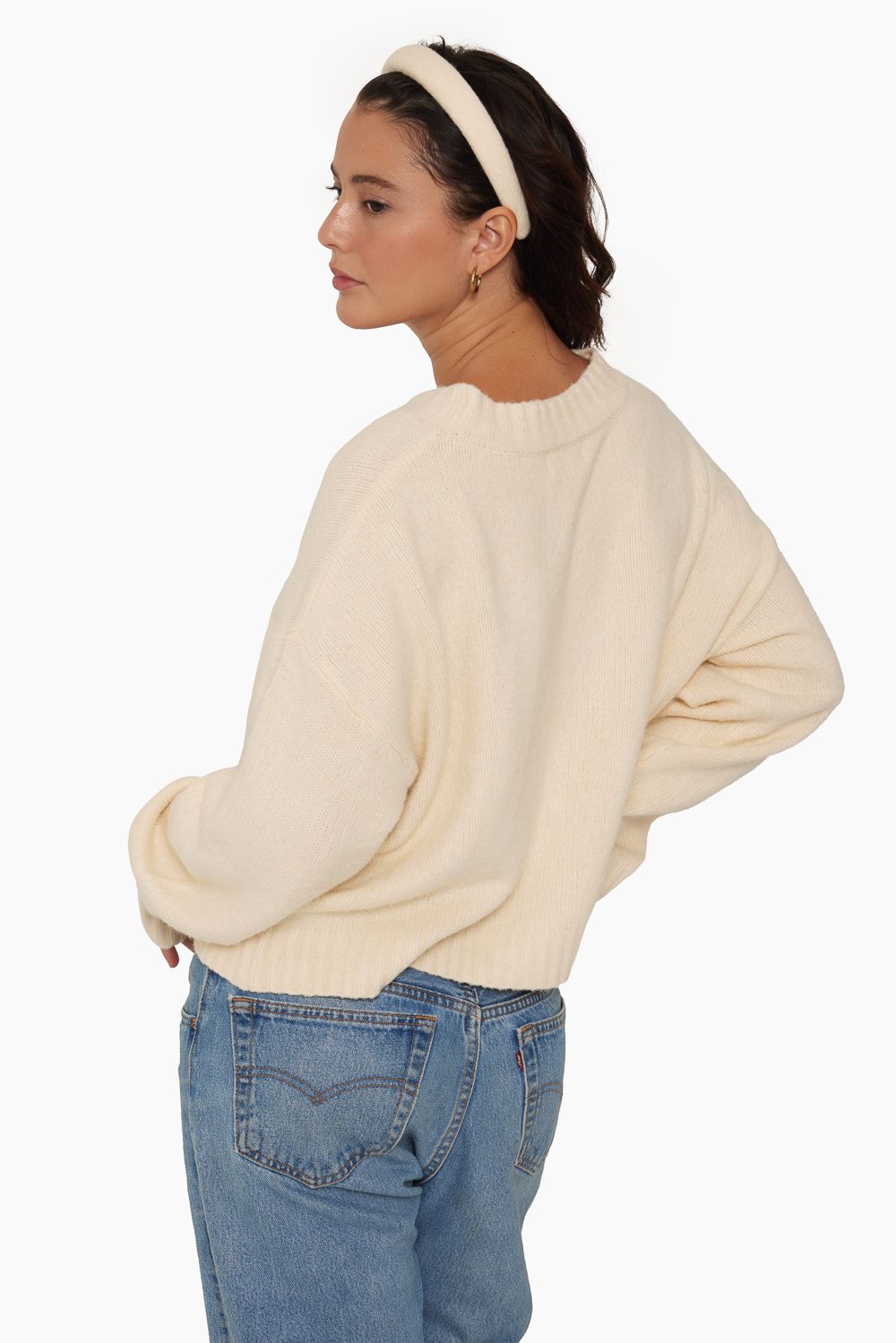 JERSEY KNIT BOXY CARDIGAN - BONE sold by SETactive product image thumbnail 2