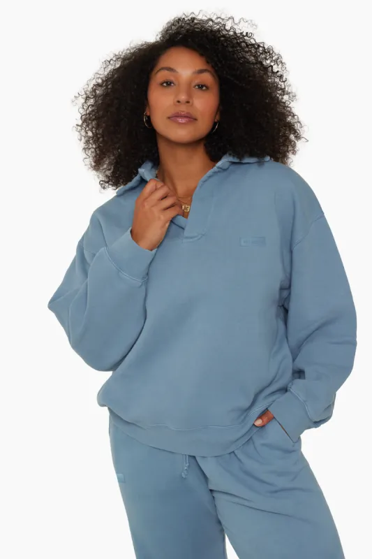 HEAVYWEIGHT SWEATS COLLARED SWEATSHIRT - STEEL sold by SETactive