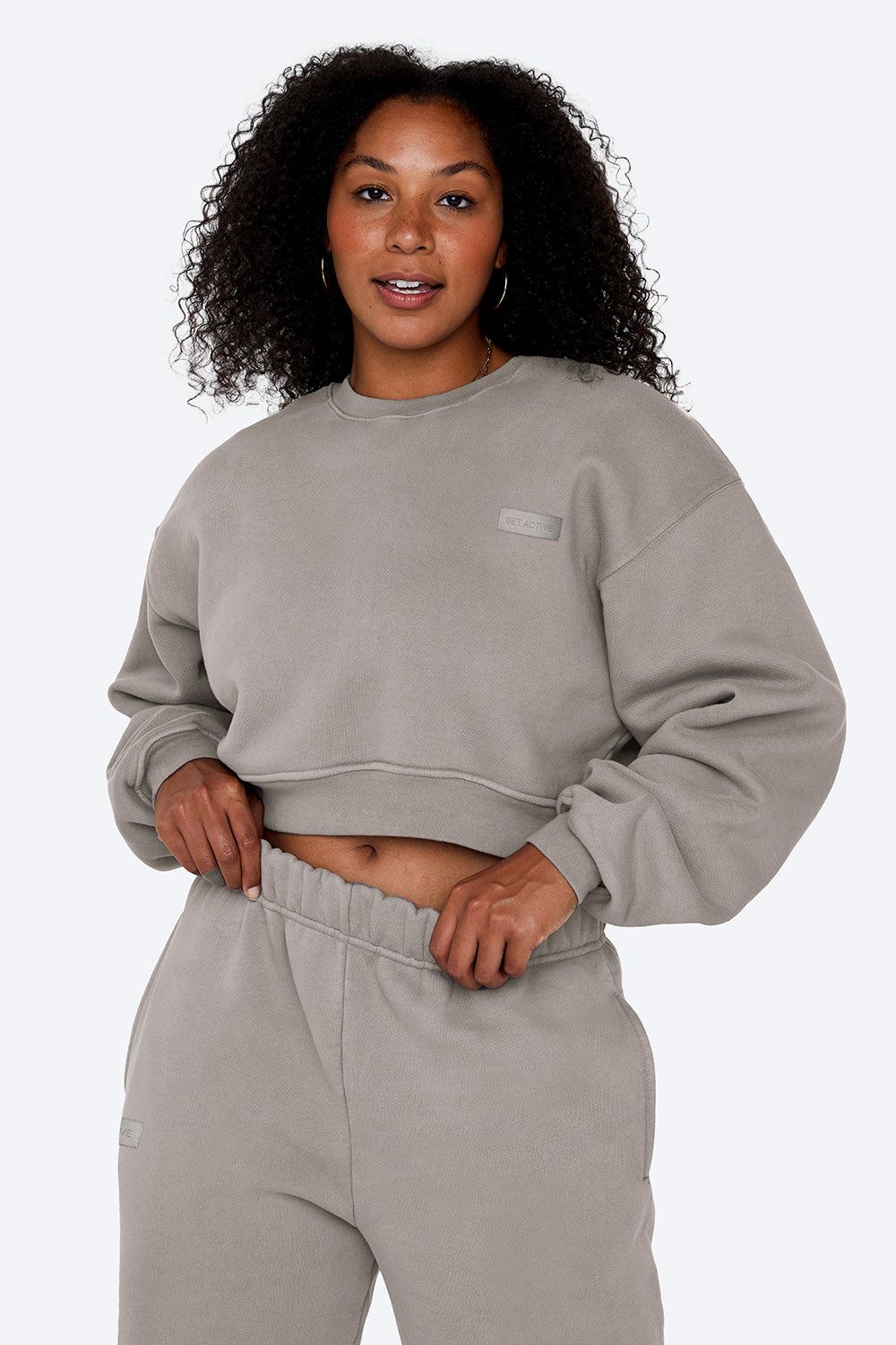 CROPPED CREWNECK - STONE sold by SETactive product image thumbnail 2