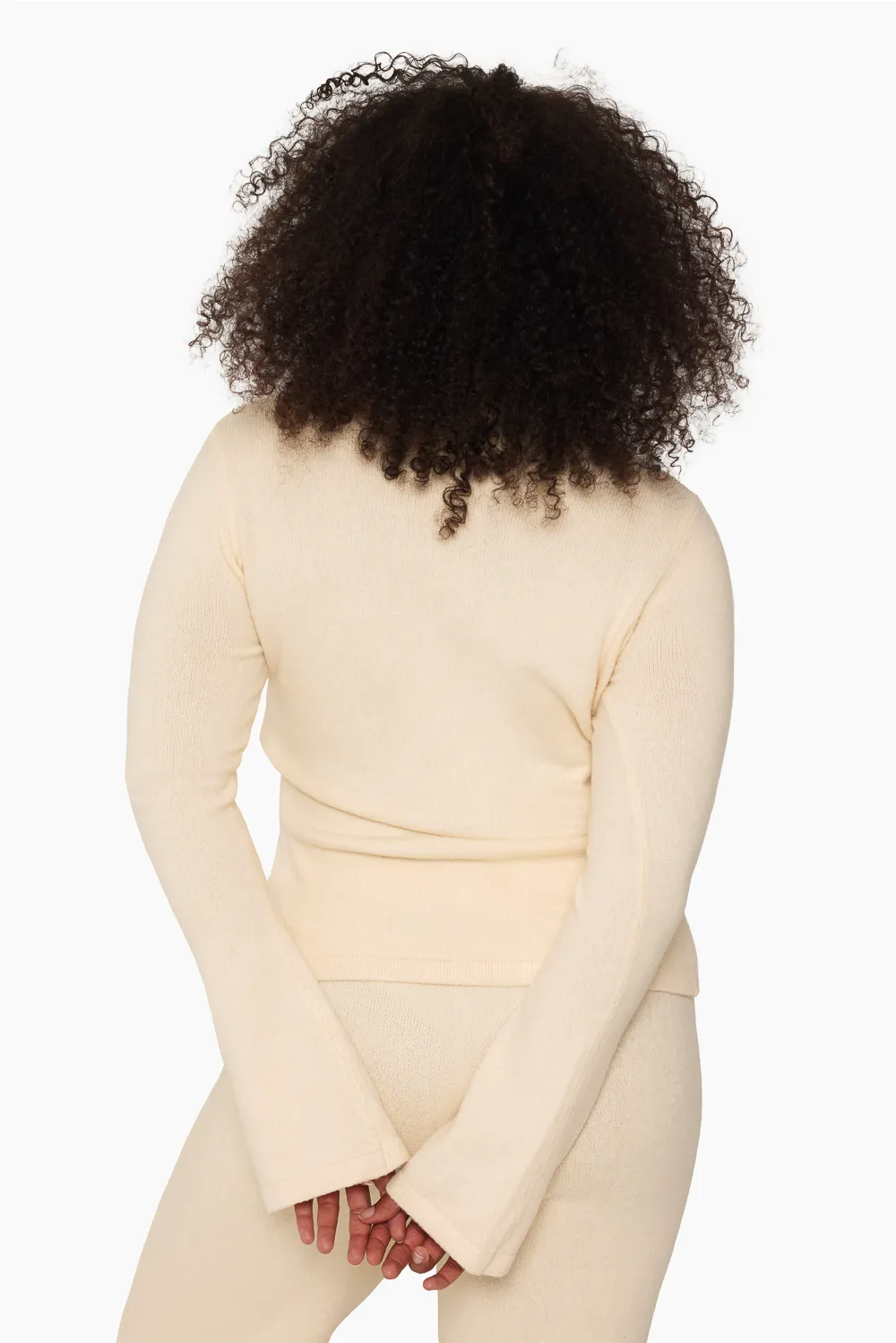 JERSEY KNIT DOUBLE V CARDIGAN - BONE sold by SETactive product image thumbnail 2