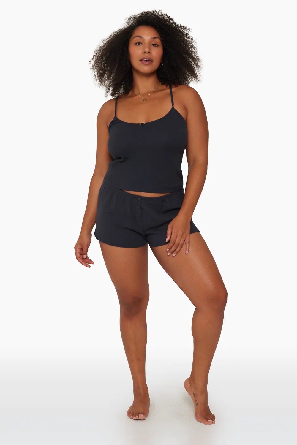 POINTELLE BUTTON SHORTS - DUSK sold by SETactive product image thumbnail 2