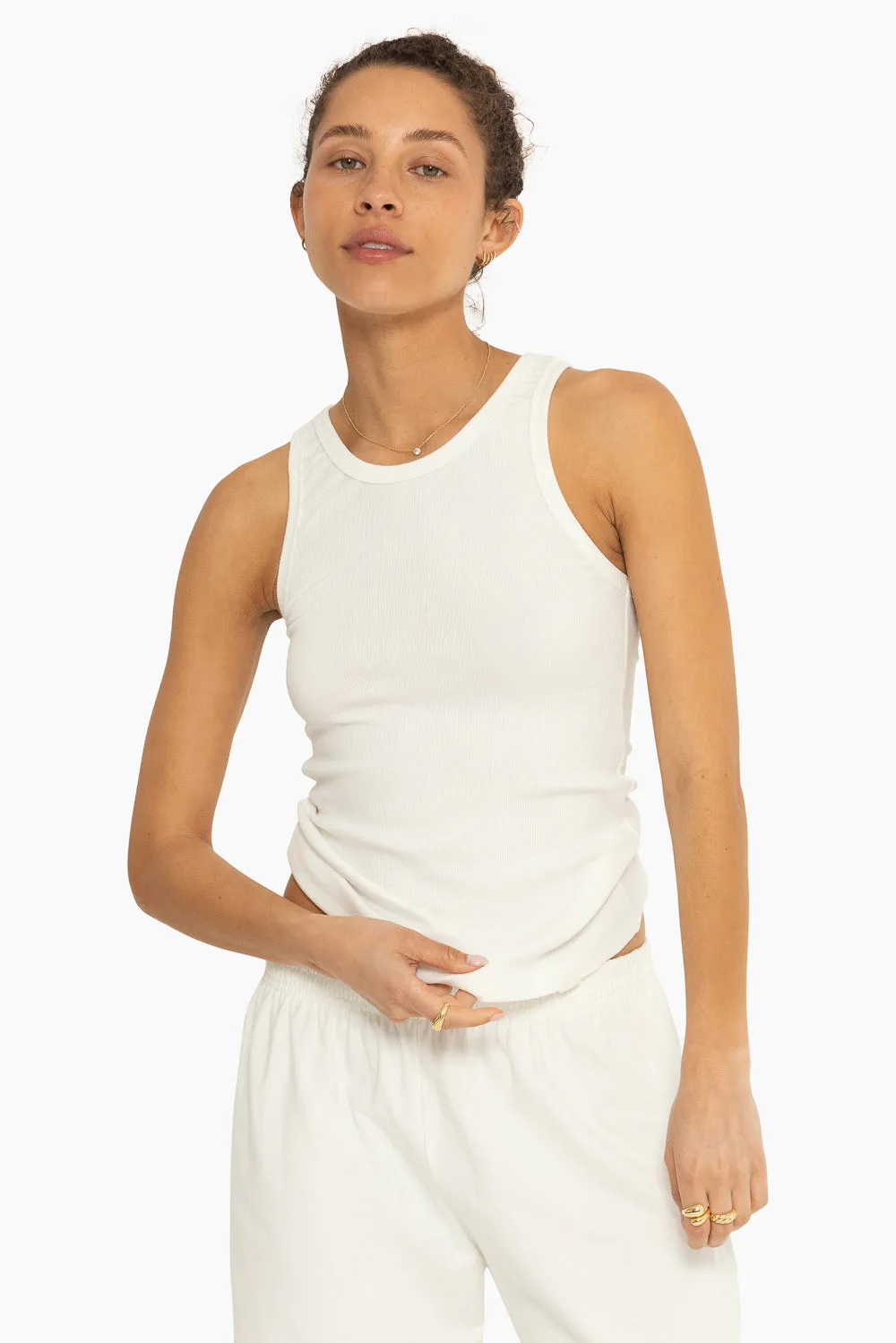 RIBBED MODAL SUNDAY FULL TANK - BLANC sold by SETactive product image thumbnail 5
