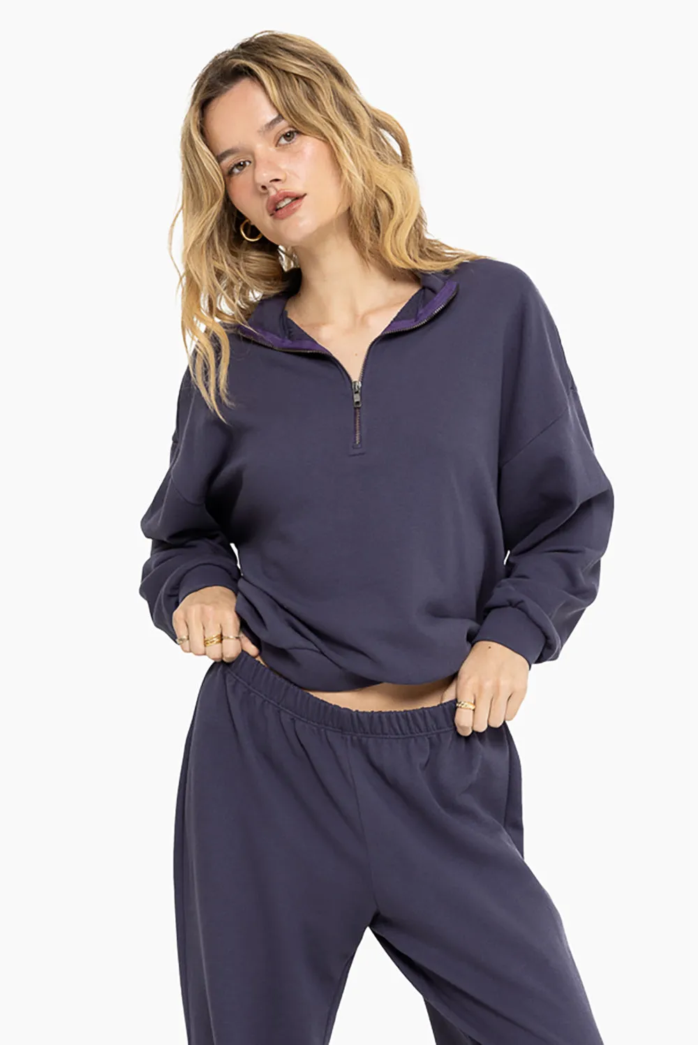 LIGHTWEIGHT SWEATS QUARTER ZIP - GALAXY sold by SETactive product image thumbnail 4