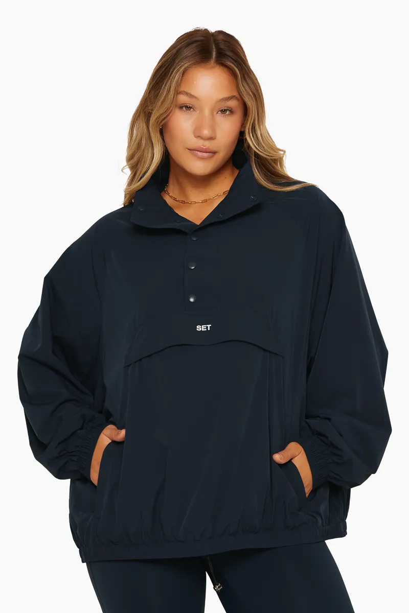 NYLON OVERSIZED SNAP JACKET - OXFORD sold by SETactive