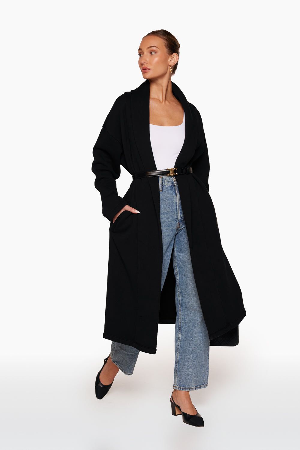 LONGLINE SWEATS CARDIGAN - ONYX sold by SETactive product image thumbnail 4