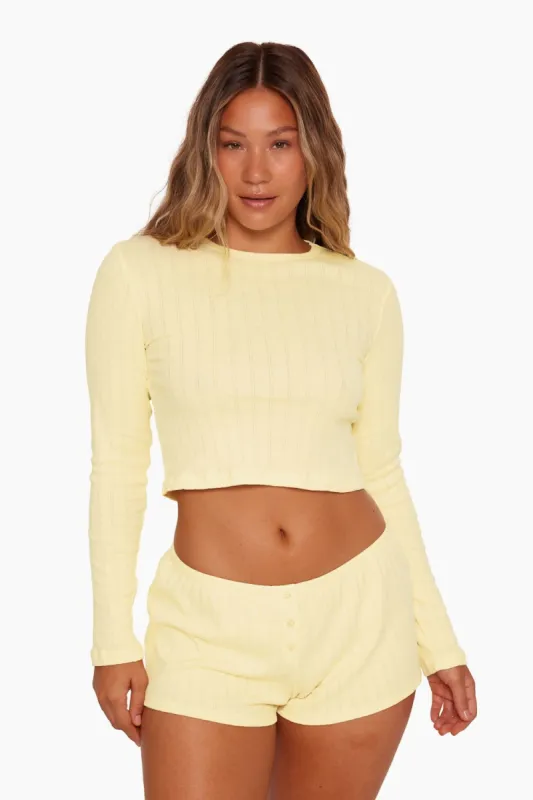POINTELLE CREW LONG SLEEVE - BUTTERCUP sold by SETactive