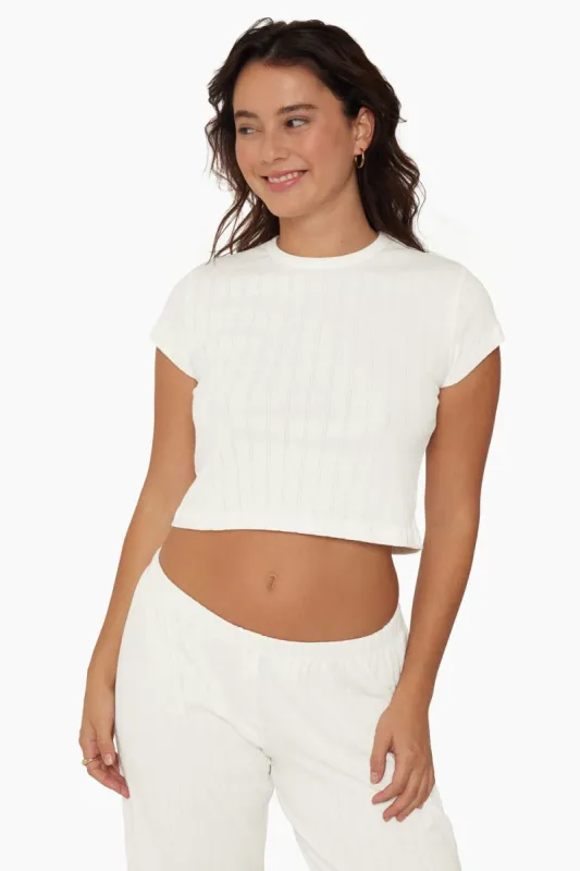 POINTELLE BABY TEE - VANILLA sold by SETactive