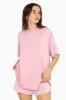 SLEEP JERSEY OVERSIZED BOYFRIEND SLEEP TEE - PEONY sold by SETactive
