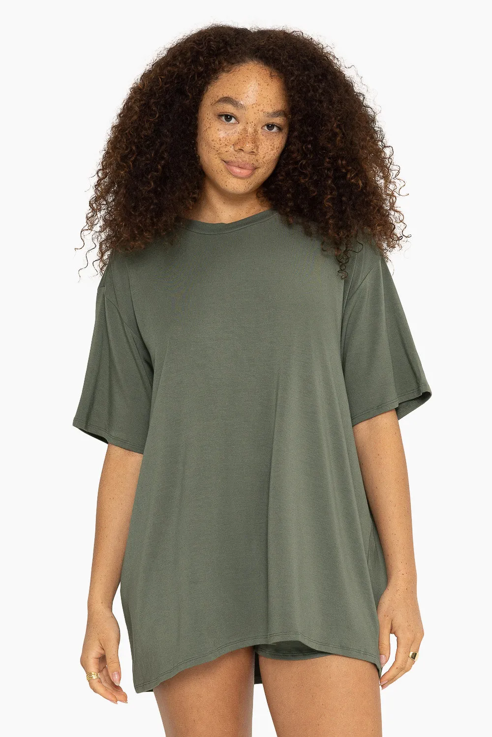 SLEEP JERSEY OVERSIZED BOYFRIEND SLEEP TEE - BASIL sold by SETactive