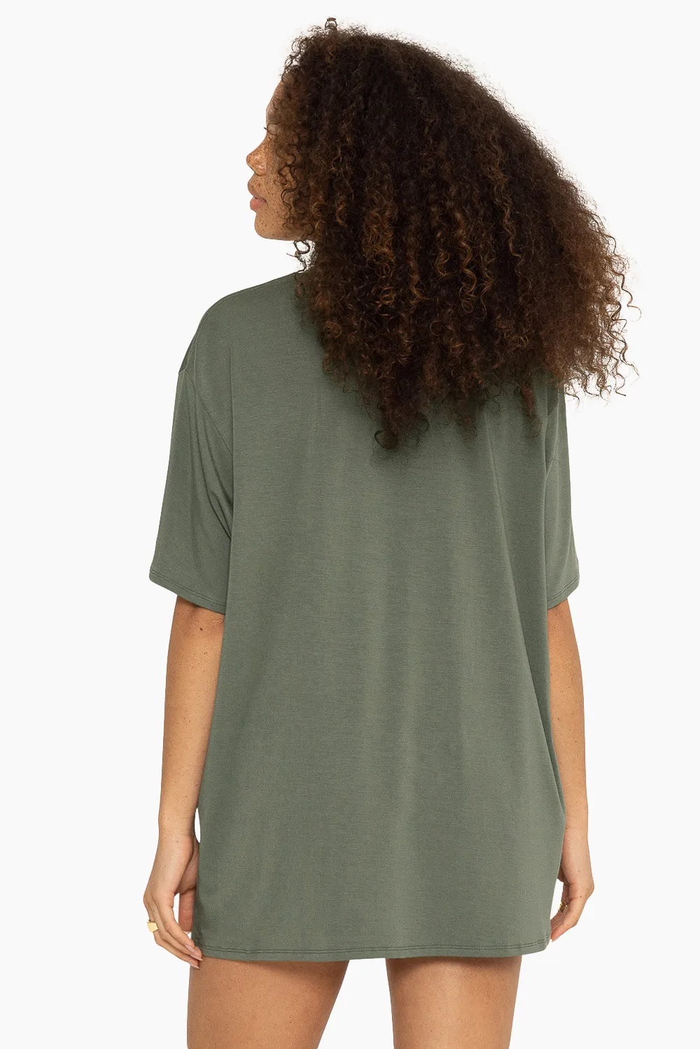 SLEEP JERSEY OVERSIZED BOYFRIEND SLEEP TEE - BASIL sold by SETactive product image thumbnail 2