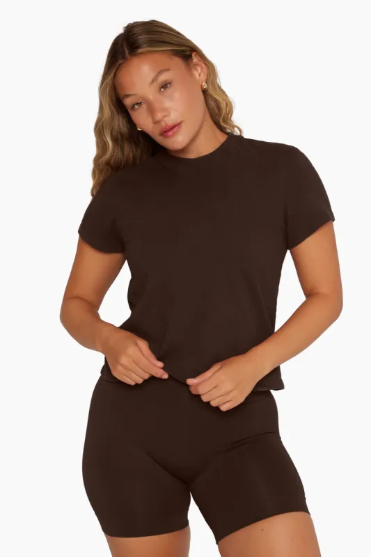 CLASSIC COTTON MID TEE - ESPRESSO sold by SETactive