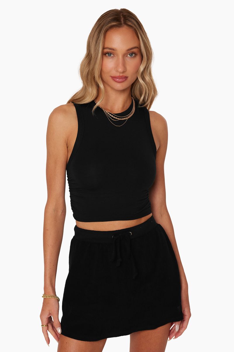 COTTON JERSEY HIGH NECK TANK - ONYX sold by SETactive