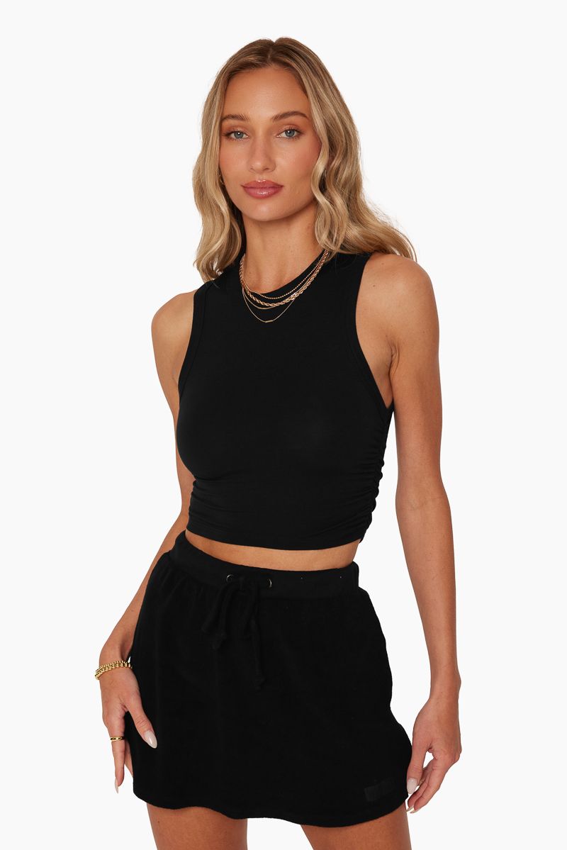 COTTON JERSEY HIGH NECK TANK - ONYX sold by SETactive product image thumbnail 3