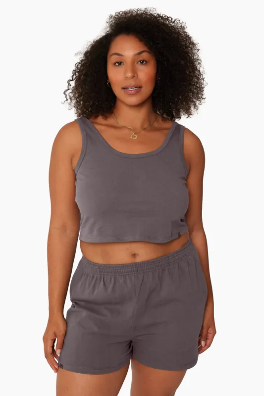 HEAVY COTTON EASY RELAXED TANK - SMOKE sold by SETactive