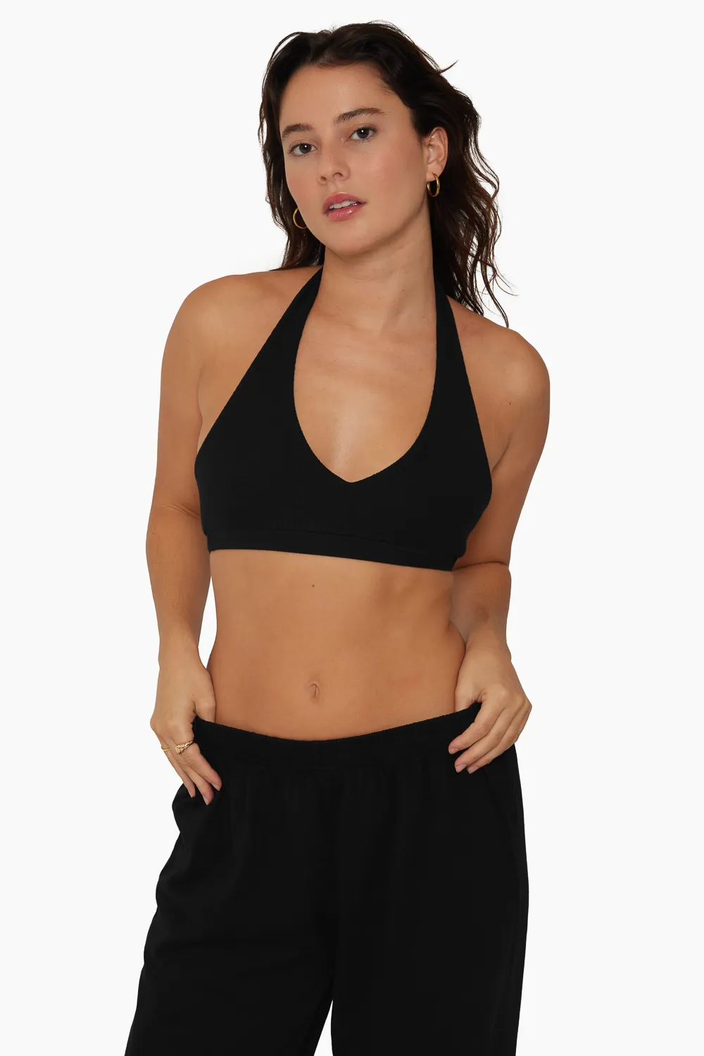 RIBBED MODAL THE ABBY TOP - ONYX sold by SETactive product image thumbnail 3