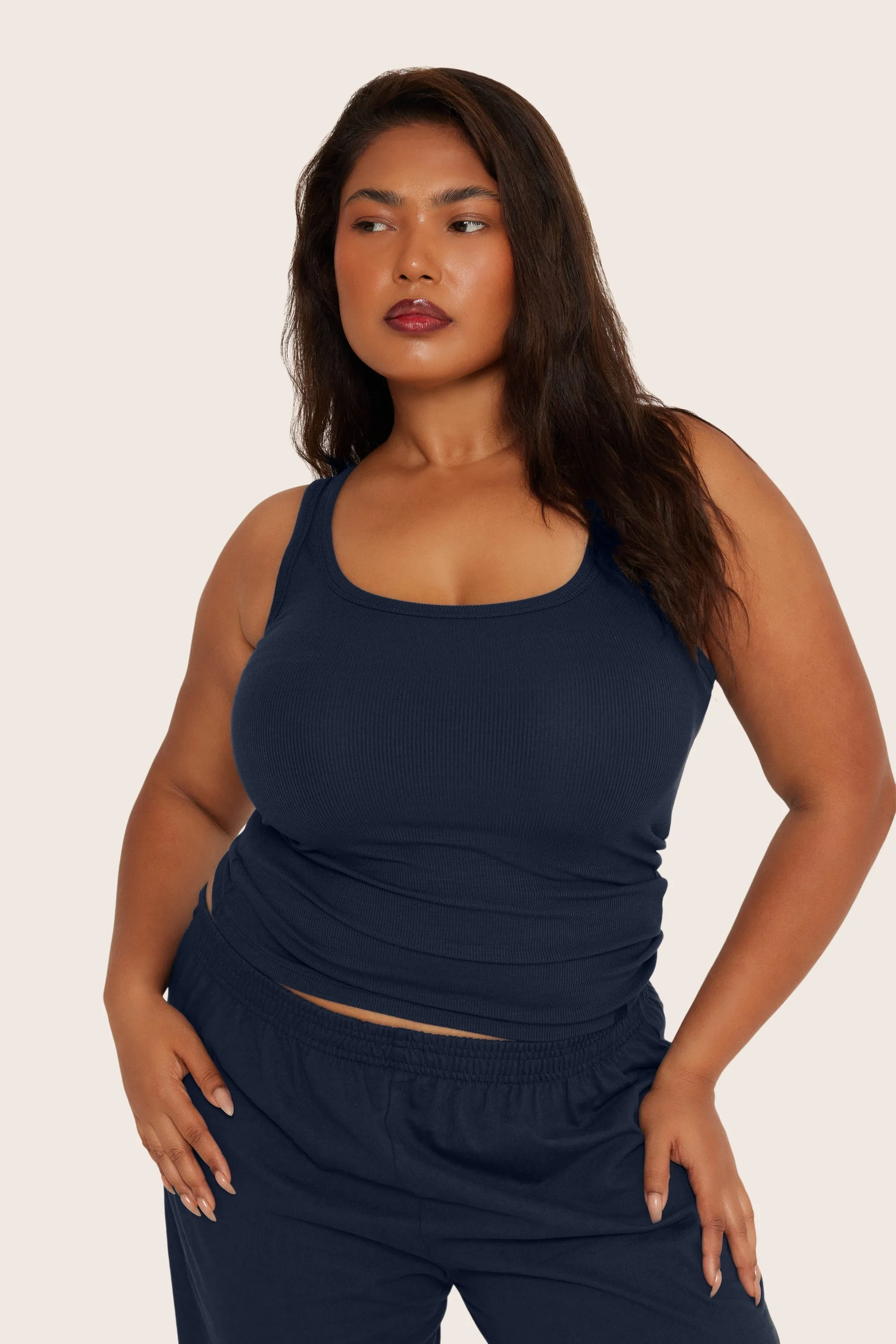 RIBBED MODAL BODY TANK - OXFORD sold by SETactive product image thumbnail 3