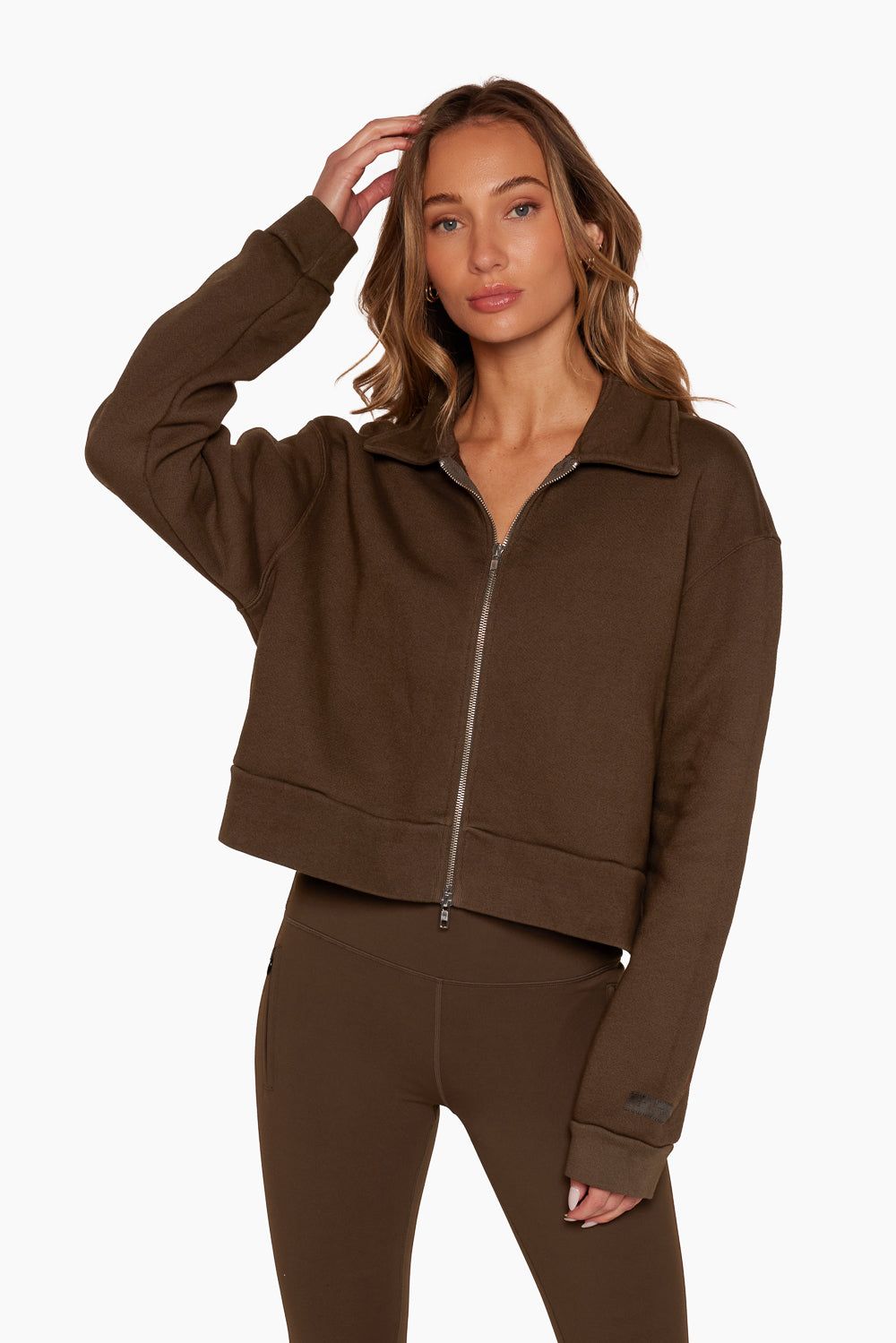 COLLARED ZIP UP - CAPPUCCINO sold by SETactive