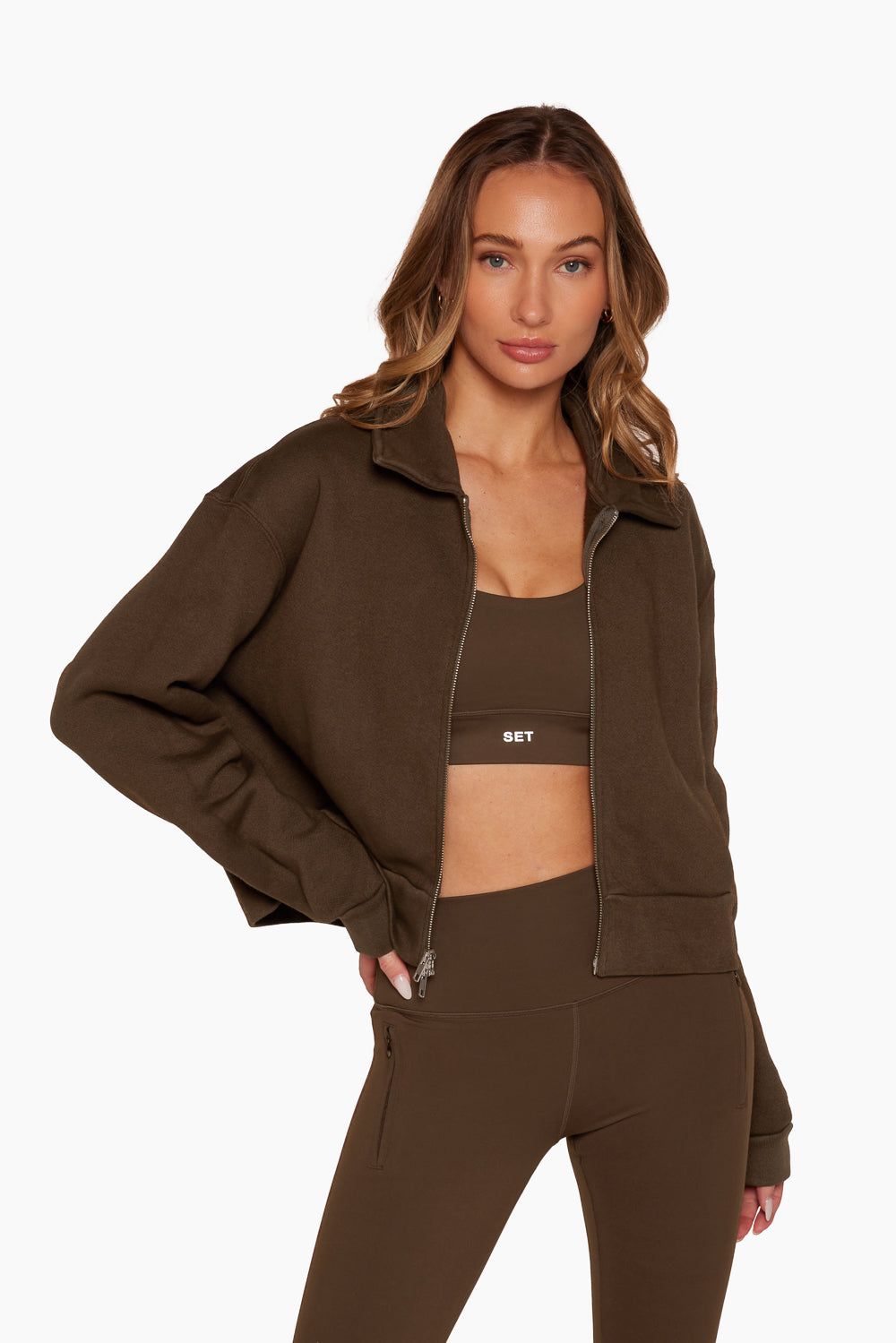 COLLARED ZIP UP - CAPPUCCINO sold by SETactive product image thumbnail 2