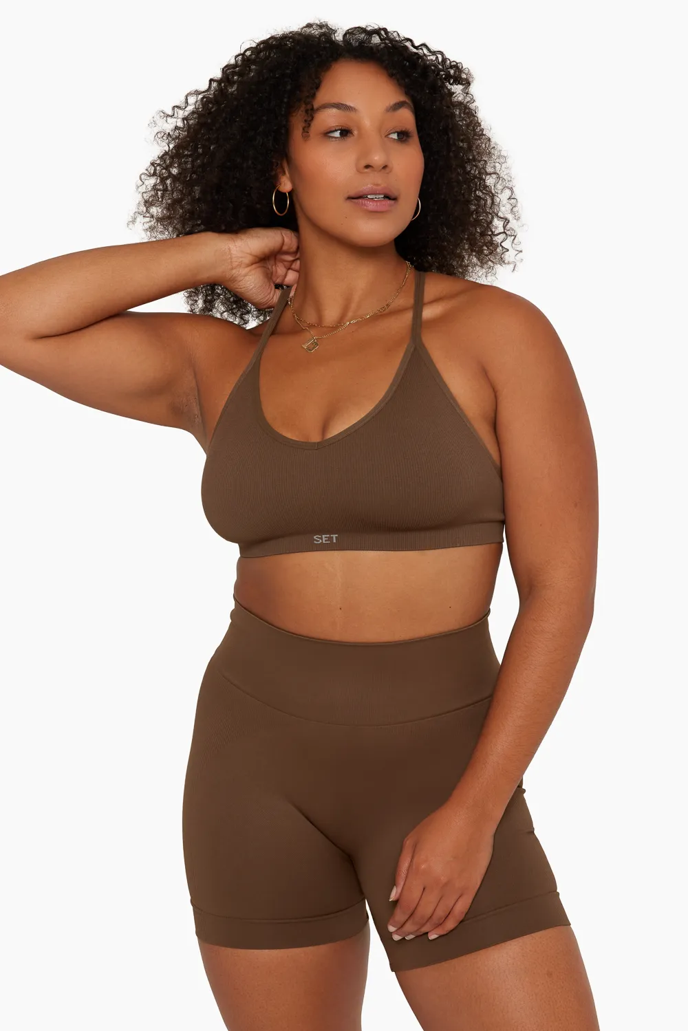 SCULPTFLEX® REMIX RIBBED V BRA - BARK sold by SETactive