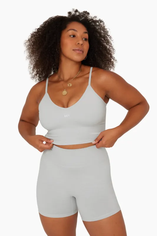 FORMCLOUD® MINI V LONGLINE BRA - HEATHER GREY sold by SETactive