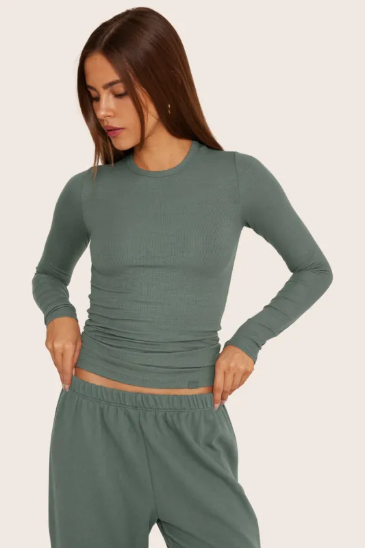 RIBBED MODAL ESSENTIAL LONG SLEEVE - WAVE sold by SETactive