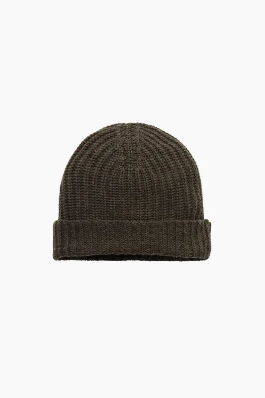 CHUNKY RIB KNIT CLASSIC KNIT BEANIE - SHADOW sold by SETactive
