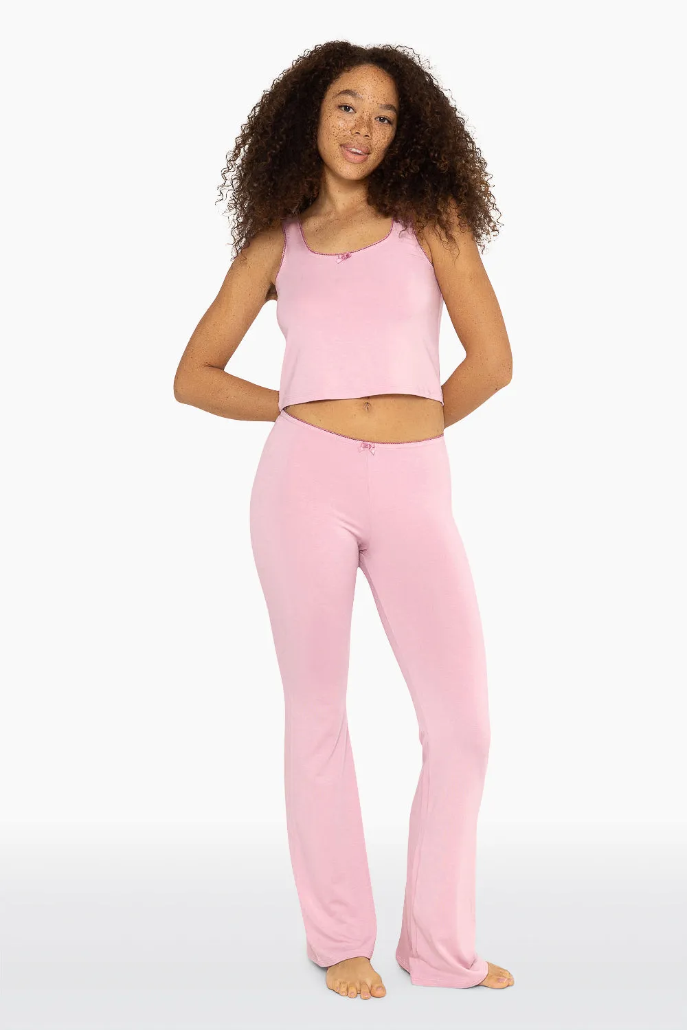 SLEEP JERSEY FLARE PANTS - PEONY sold by SETactive product image thumbnail 5