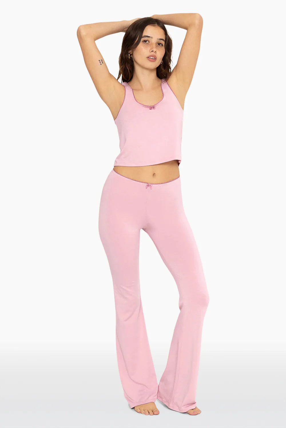 SLEEP JERSEY FLARE PANTS - PEONY sold by SETactive product image thumbnail 2