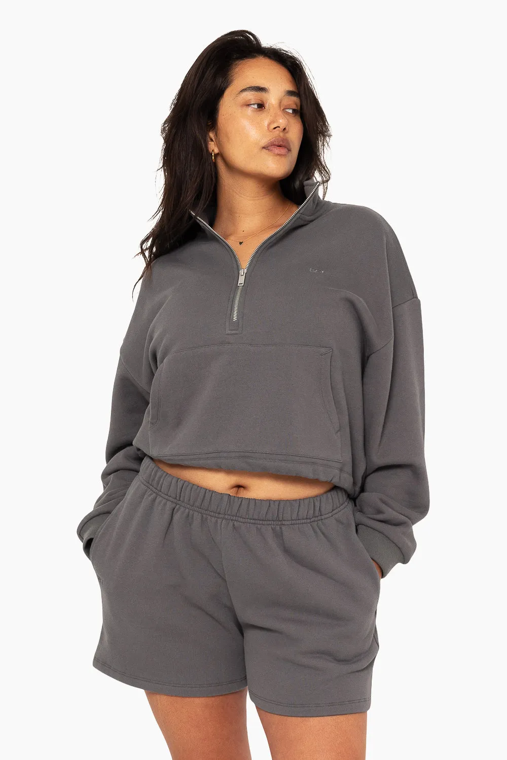 HEAVYWEIGHT SWEATS HALF ZIP - GRAPHITE sold by SETactive