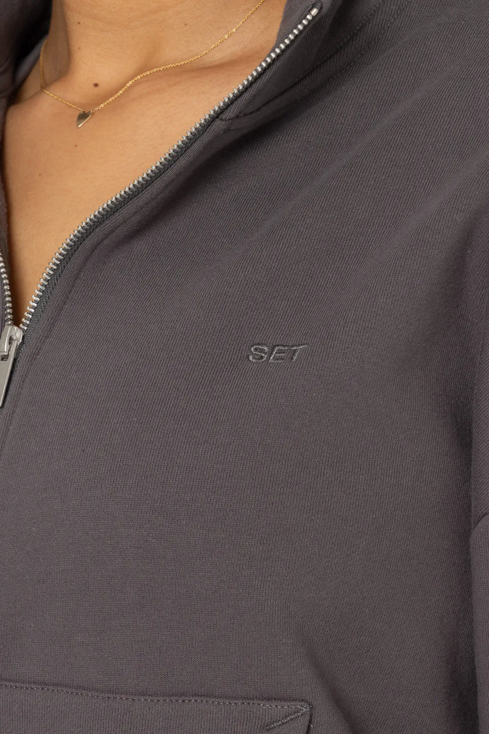HEAVYWEIGHT SWEATS HALF ZIP - GRAPHITE sold by SETactive product image thumbnail 3