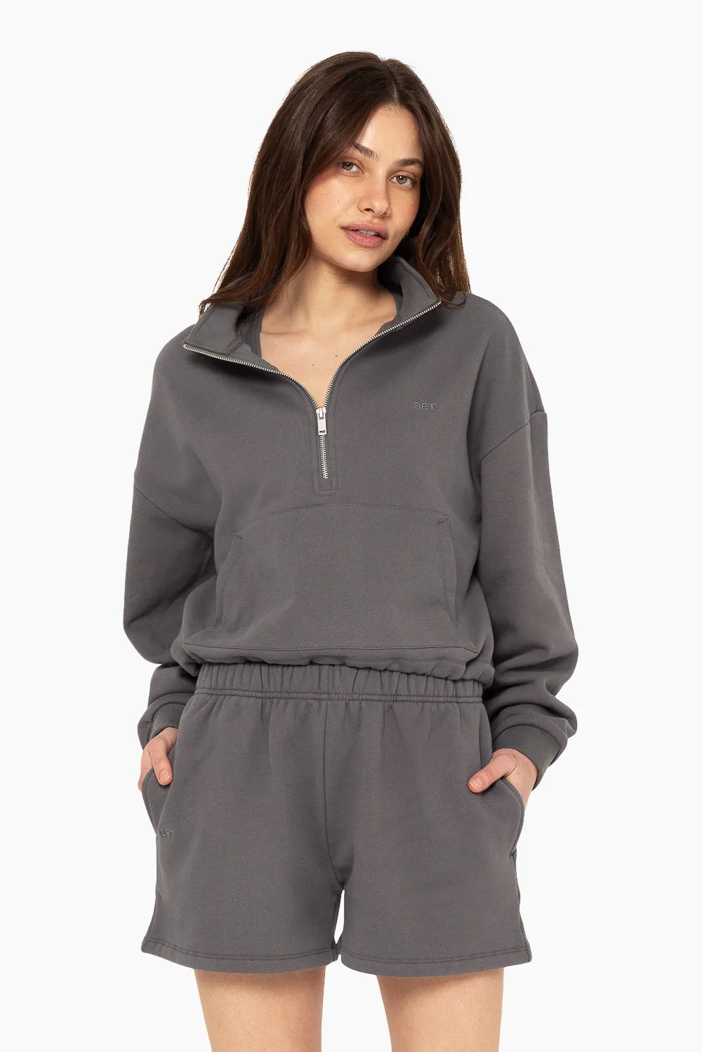 HEAVYWEIGHT SWEATS HALF ZIP - GRAPHITE sold by SETactive product image thumbnail 4