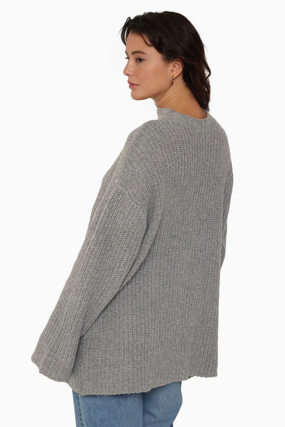 CHUNKY RIB KNIT OVERSIZED MOCK NECK SWEATER - MARBLE sold by SETactive product image thumbnail 2