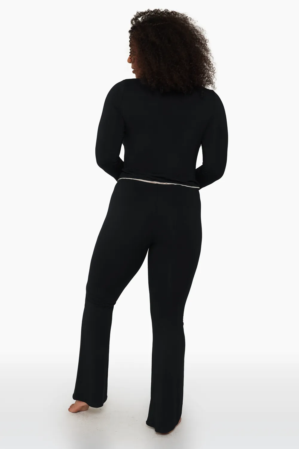 SLEEP JERSEY FLARE PANTS - ONYX sold by SETactive product image thumbnail 3