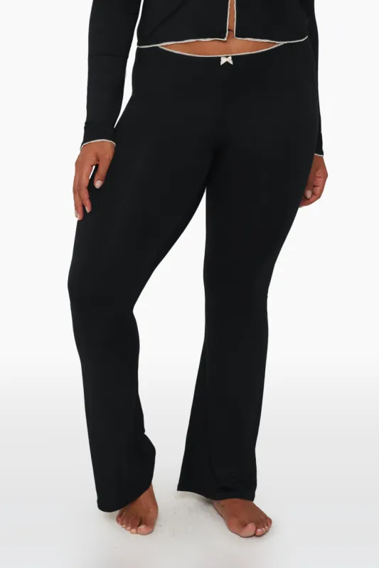 SLEEP JERSEY FLARE PANTS - ONYX made by SETactive
