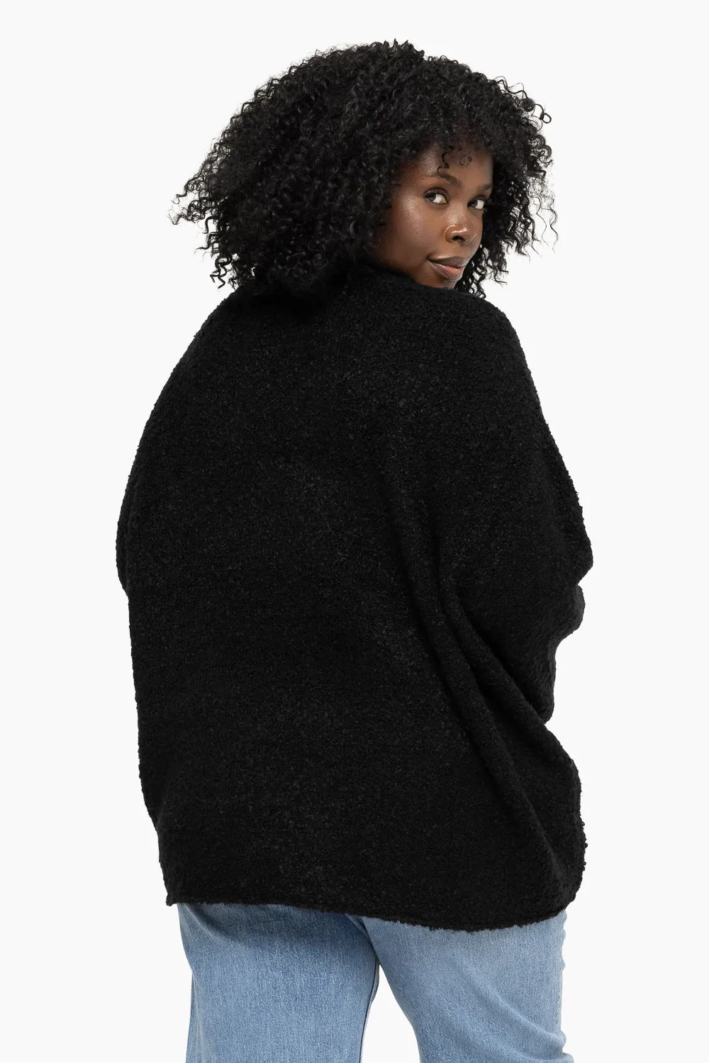 BOUCLÉ OVERSIZED CREWNECK SWEATER - ONYX sold by SETactive product image thumbnail 5