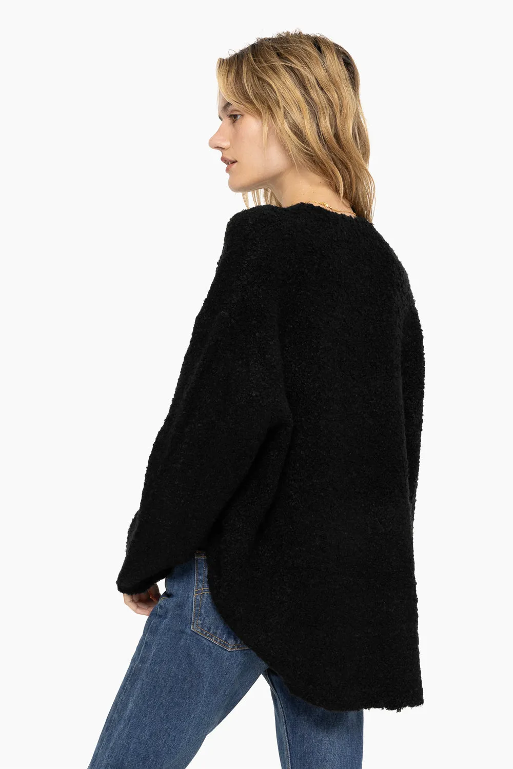 BOUCLÉ OVERSIZED CREWNECK SWEATER - ONYX sold by SETactive product image thumbnail 2