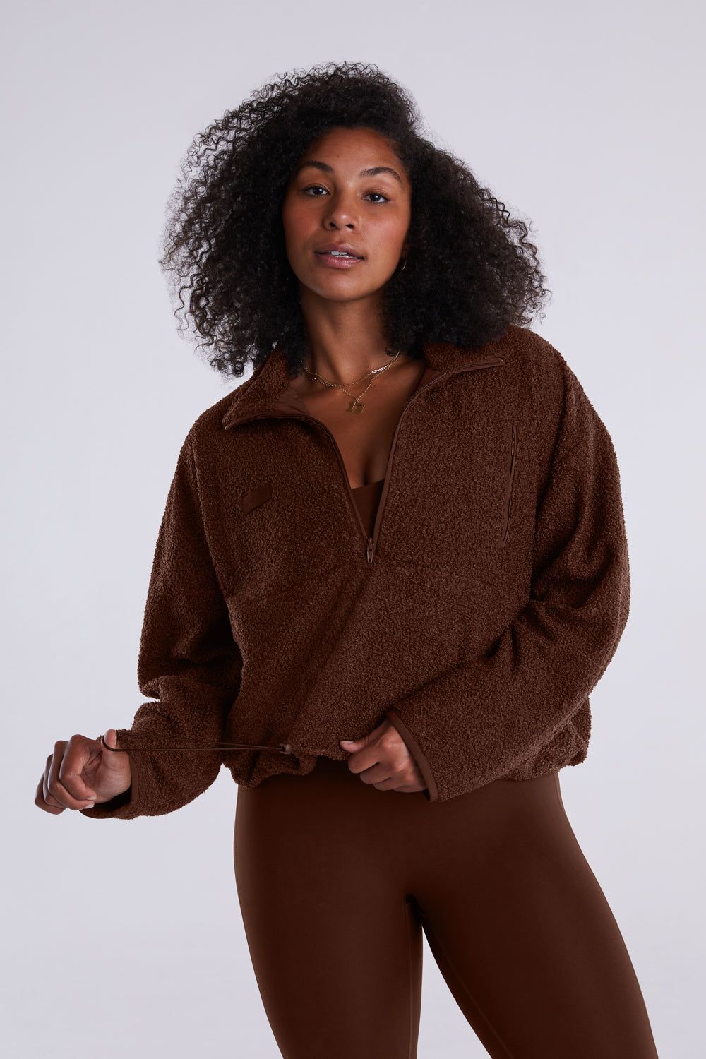 FLEECE HALF ZIP PULLOVER - COCO sold by SETactive