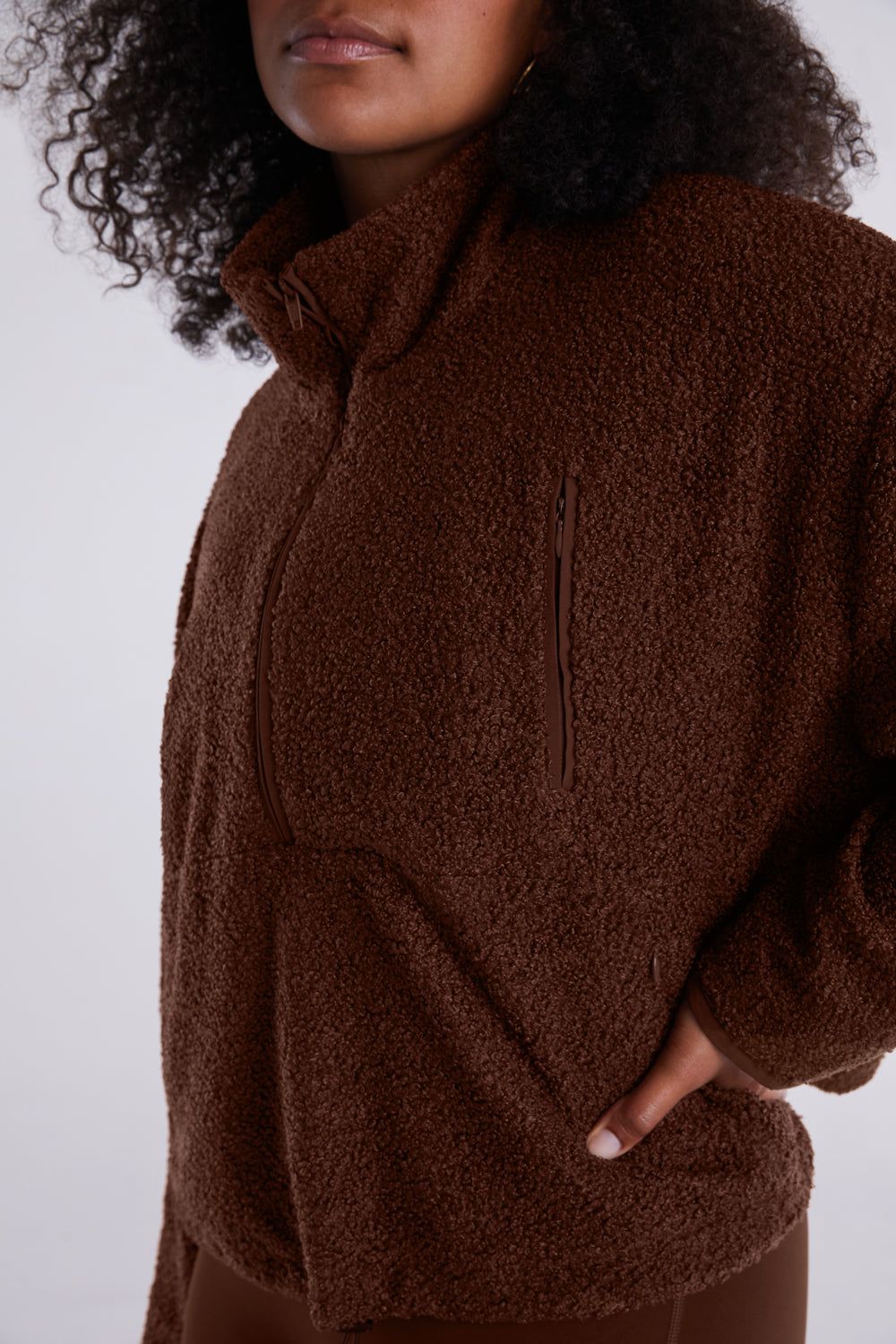 FLEECE HALF ZIP PULLOVER - COCO sold by SETactive product image thumbnail 3