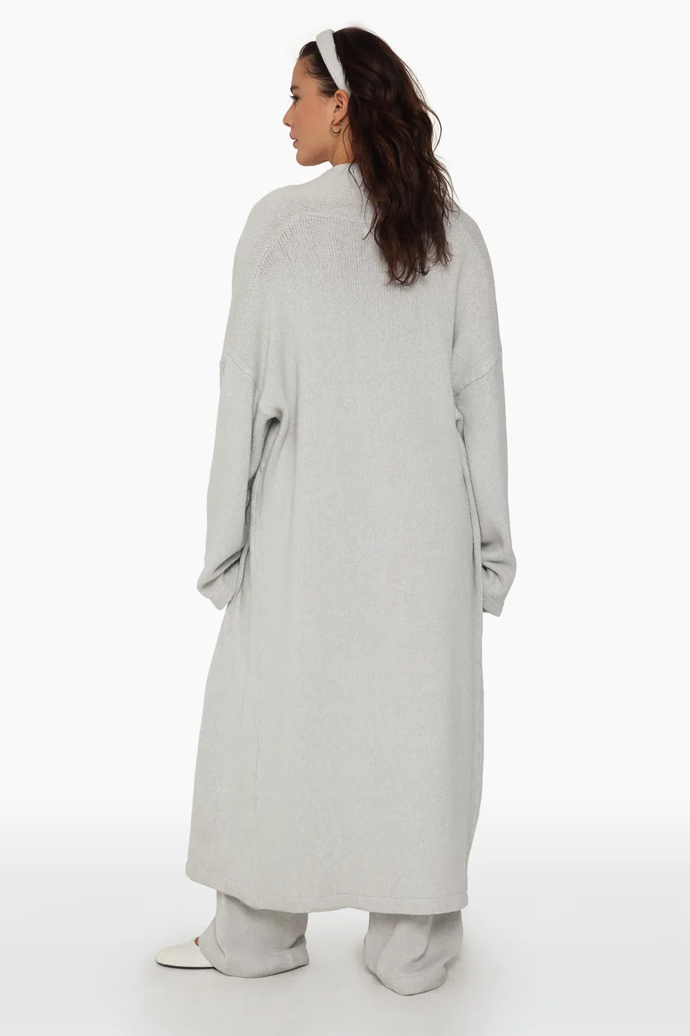 JERSEY KNIT LONGLINE CARDIGAN - FOG sold by SETactive product image thumbnail 2