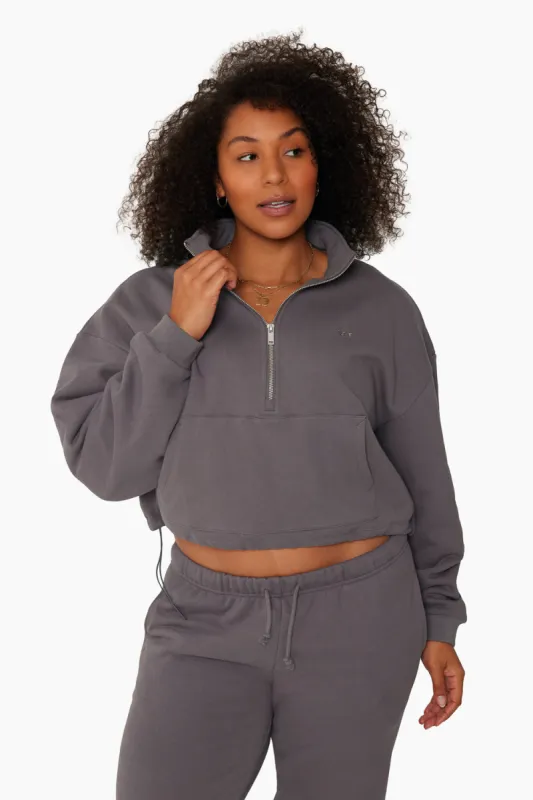 HEAVYWEIGHT SWEATS HALF ZIP - SMOKE sold by SETactive