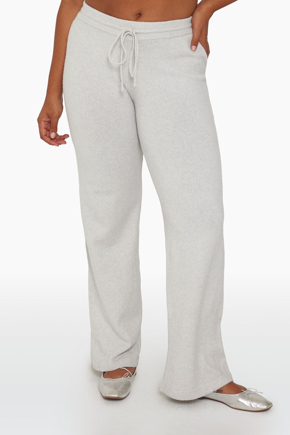 JERSEY KNIT RELAXED KNIT PANTS - FOG sold by SETactive